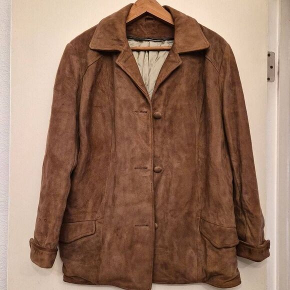 Vintage Brown Learher Button Up Jacket: Super-soft, beautiful, Classic Essential - Picture 4 of 7